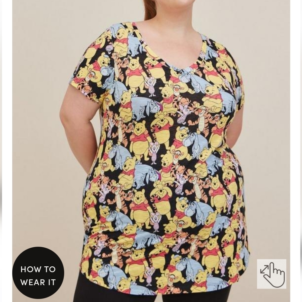 🆕️🍯 DISNEY WINNIE THE POOH FRIENDS COTTON V-NECK SLEEP TUNIC 🍯